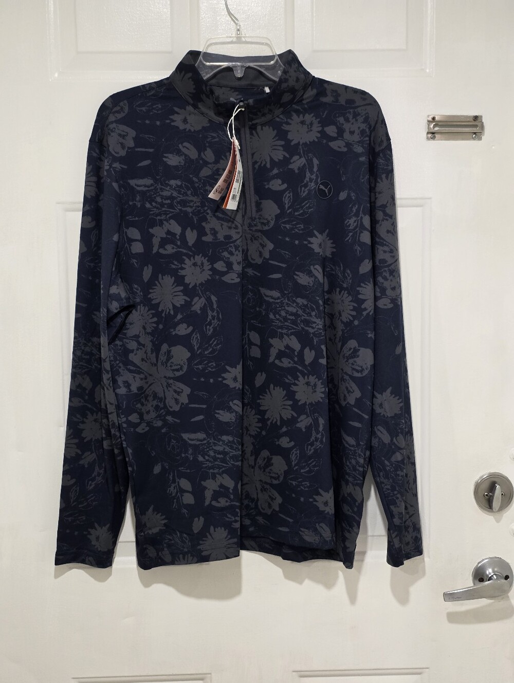 Puma Men’s Navy Floral-Print Full Zip Jacket